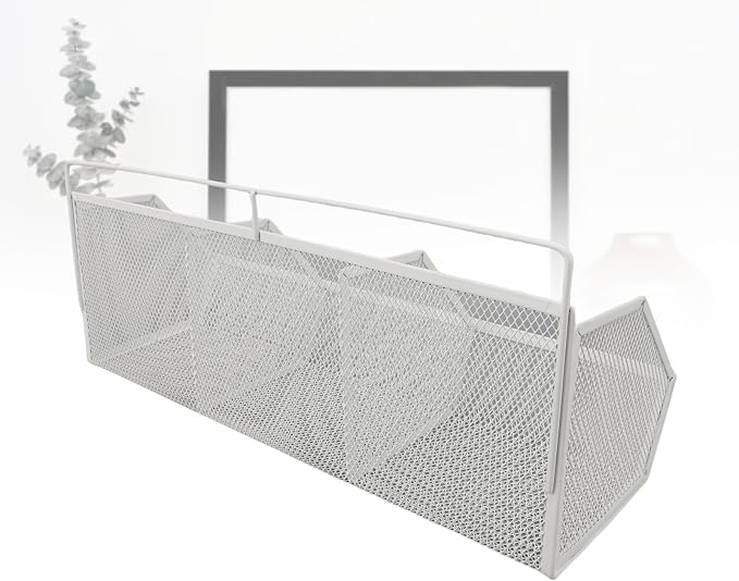 Metal Wire Basket, 3 Grids Wall Hanging Baskets, Wall Mount Slanted Opening - Image 5
