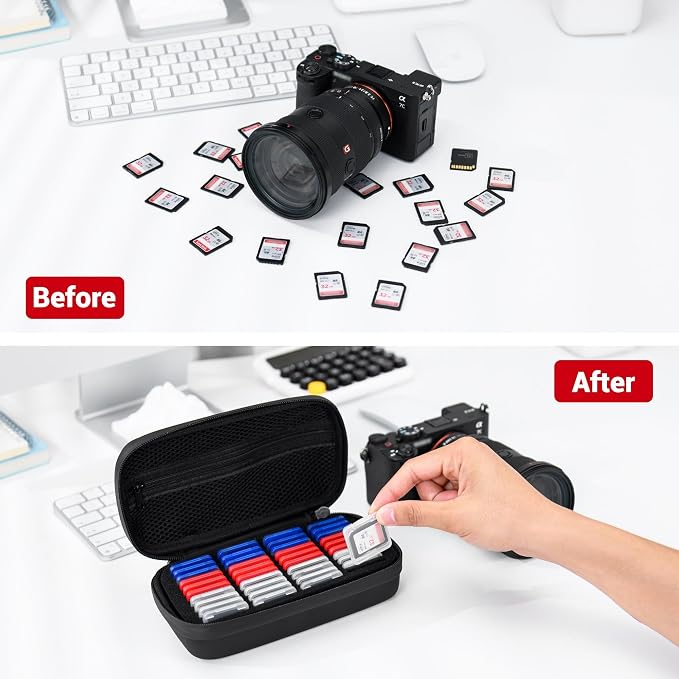 EVA PU SD Card Case with 40 PCS Individual Plastic Memory Card Holder - Image 9
