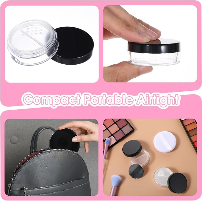 6pcs 10ml/0.34oz Refillable Loose Powder Containers Plastic Empty Travel Small - Image 6
