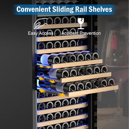 Wine Fridge 24 Inch, 190 Bottles Freestanding or Built-in Wine Cooler - Image 4