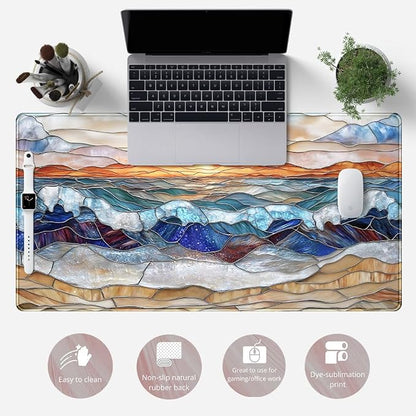 Mountain Sunrise Gaming Mouse Pad Large Desk Mat Extended Mouse and Keyboard Pad - Image 6