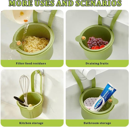 Sink Strainer Basket with One-Touch Drain Mesh, Snap-On Strap & Detachable - Image 6