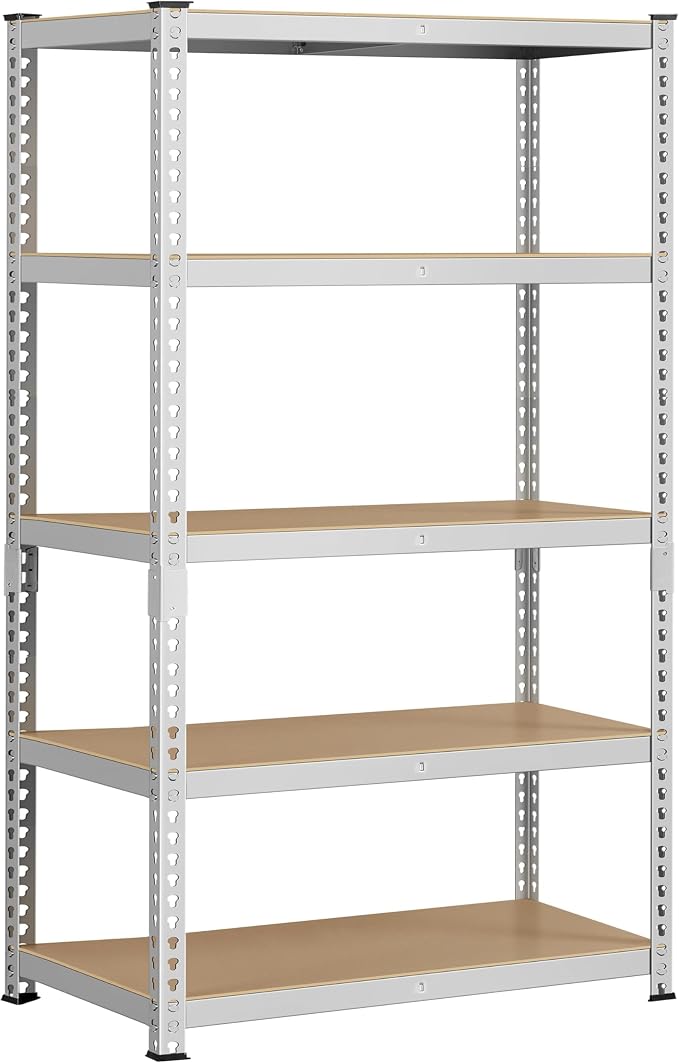 Yaheetech 5-Tier Heavy Duty Storage Shelves 35.5"W x 17.5"D x 72"H Silver | by Unknown