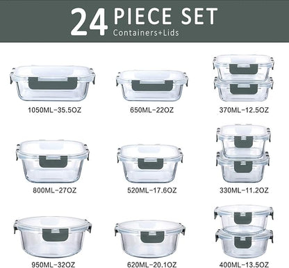 M MCIRCO 24-Piece Glass Food Storage Containers - Image 2
