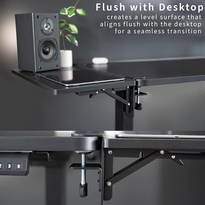 VIVO Clamp-on 24 x 12 inch Desk Extender, Wrist Support, Foldable Keyboard Tray - Image 9