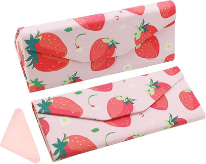Foldable Glasses Case, Magnetic PU Leahter Sunglasses Case, Cute Hard Shell by FLYINGMAGE
