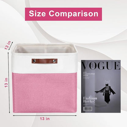 13x13 Cube Storage Bins, Collapsible Fabric Storage Box, 4 Pack Closet Baskets - Image 2