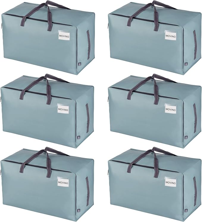 VENO 6 Pack Moving Bags and Large Christmas Decoration Storage Bins by Veno