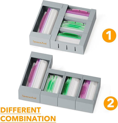 SpaceAid Bag Storage Organizer for Kitchen Drawer, Bamboo Organizer, Compatible - Image 5