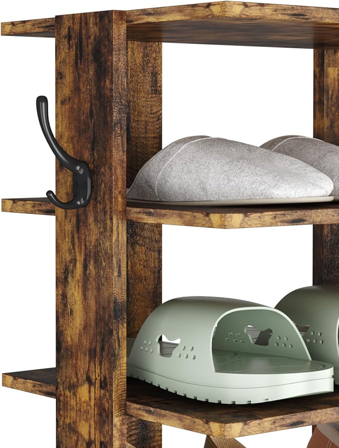 HOMEFORT 10-Tier Vertical Shoe Rack, Corner Shoe Tower, Double Rows 10 Tiers - Image 9