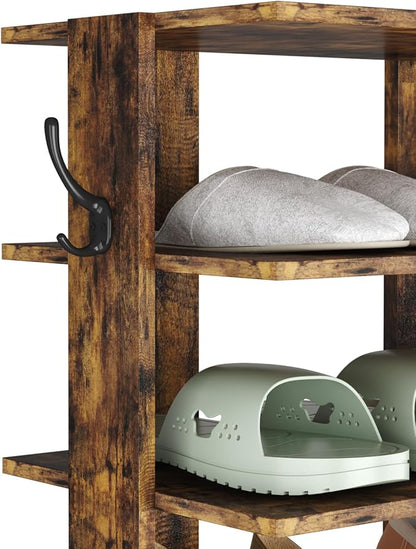 HOMEFORT 10-Tier Vertical Shoe Rack, Corner Shoe Tower, Double Rows 10 Tiers - Image 9