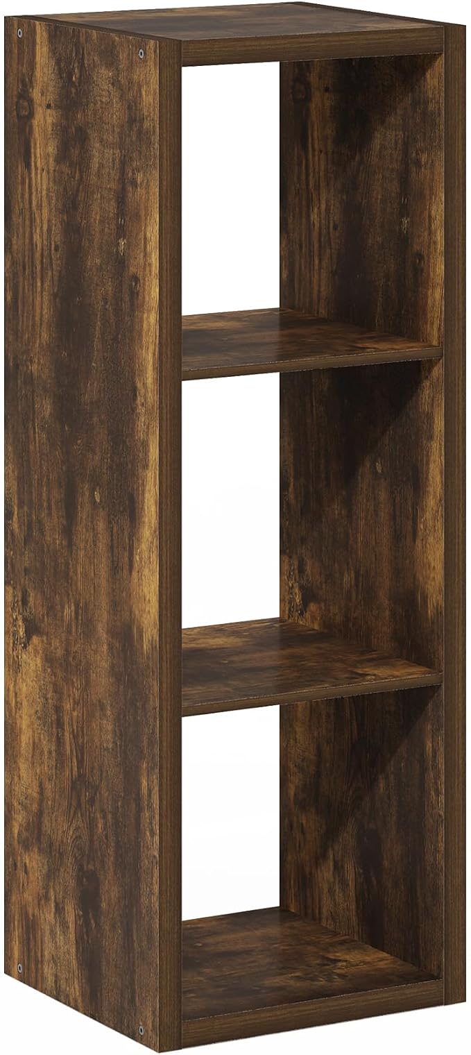 Furinno Cubicle Book Shelf, 3-Cube Bookshelf, Extra Thick Frame Horizontally & - Image 10