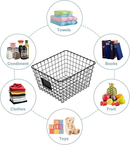 JUNCHU CHERRY 4 Pack【Large】 Wire Handmade Storage Basket - Image 2