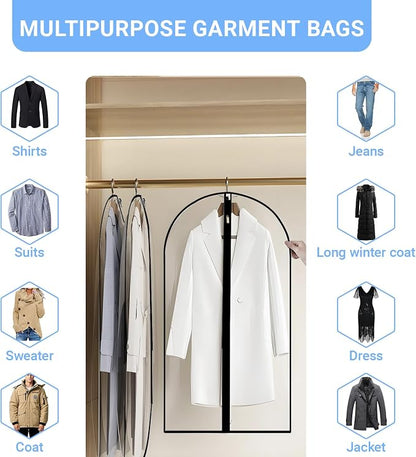 Garment Bags for Hanging Clothes 24'' x 55'' Coat Covers for Closet Foldable - Image 3