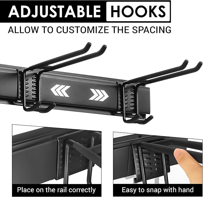 Feller 9-Piece Garage Slatwall Hook Kit – 6 Double Utility Hooks + 3 Mounting - Image 4