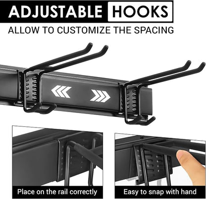 Feller 9-Piece Garage Slatwall Hook Kit – 6 Double Utility Hooks + 3 Mounting - Image 4