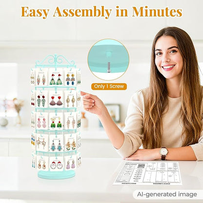 EsLuker.ly Earring Holder Organizer Rotating Display Tree Stand, Adjustable - Image 7