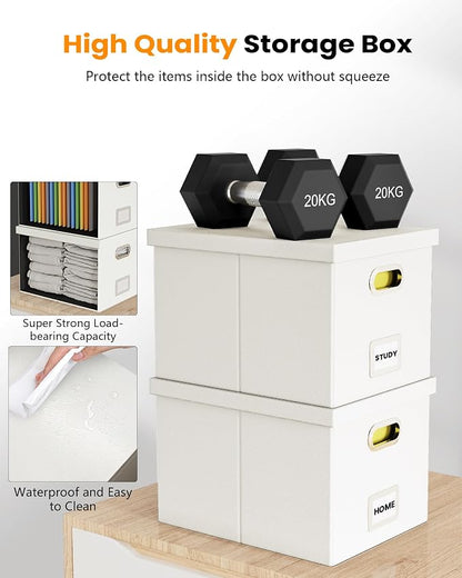 File Organizer Box with Lid, Portable Hanging File Box - Image 4
