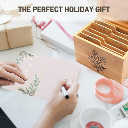 Large Bamboo Greeting Card Organizer Box - Image 8