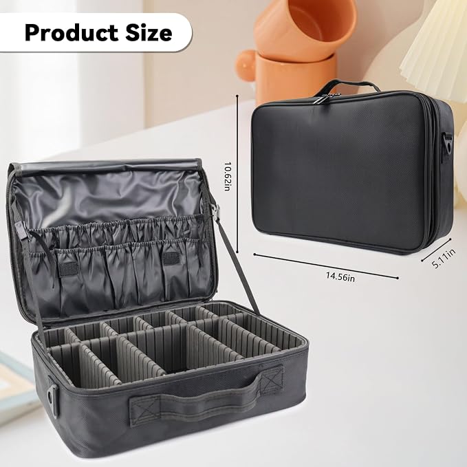 Travel Makeup Bag Makeup Cosmetic Train Case Organizer Portable Storage Bag - Image 6