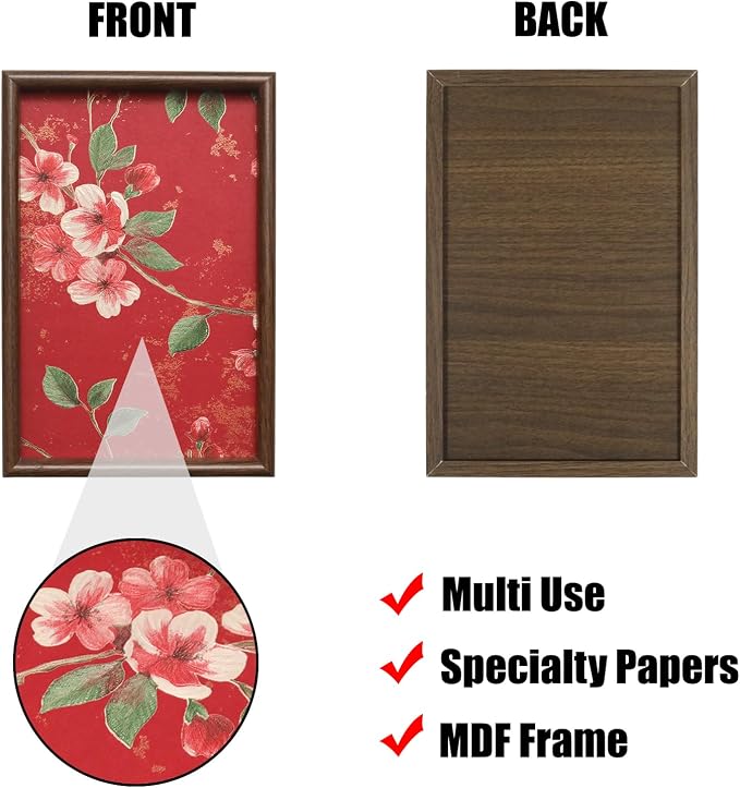Wooden Valet Tray with Floral Base, EDC Catch All Tray Nightstand Entryway - Image 3