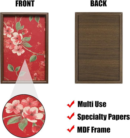 Wooden Valet Tray with Floral Base, EDC Catch All Tray Nightstand Entryway - Image 3