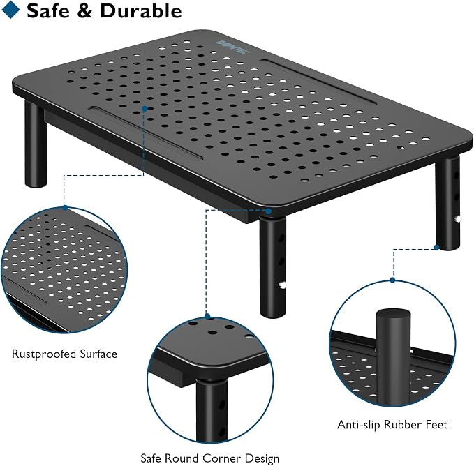 BONTEC 1 Pack Adjustable Monitor Stand Riser - Image 5