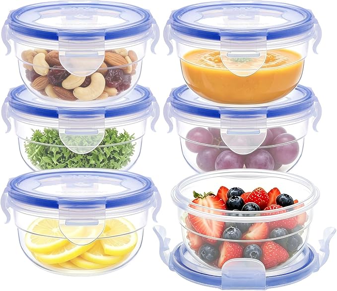 KIGI Round Food Storage Containers, Leak-Proof & Airtight, 6 Pack | Small by KIGI