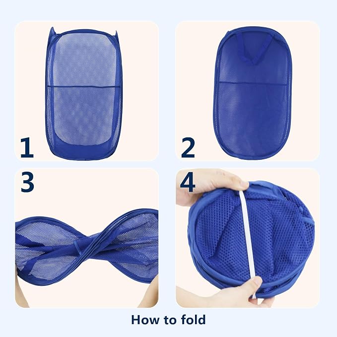 Pop Up Laundry Hamper, Mesh Laundry Basket Collapsible, Foldable Hamper - Image 3