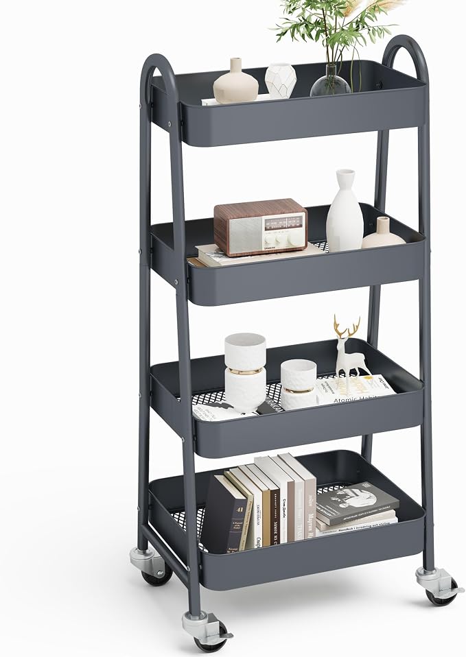 NEWBULIG 4-Tier Metal Rolling Cart by NEWBULIG
