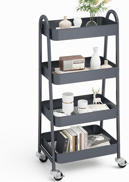 NEWBULIG 4-Tier Metal Rolling Cart by NEWBULIG