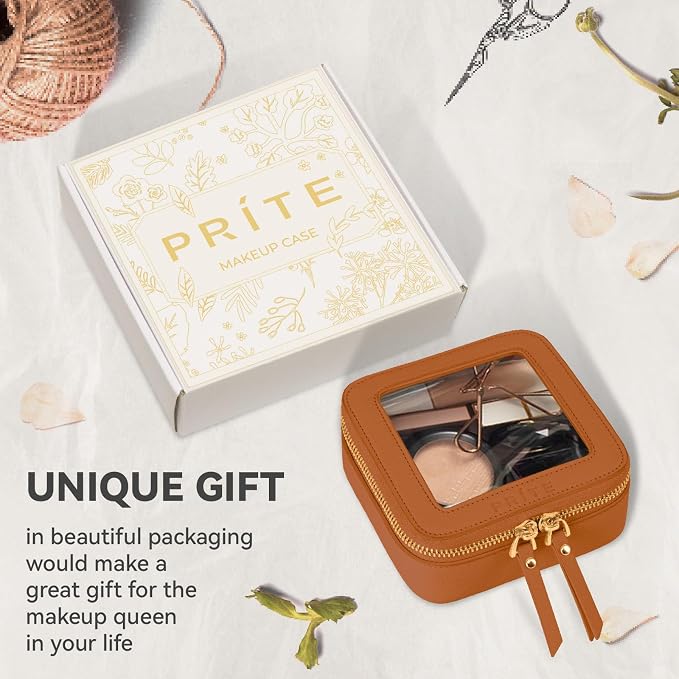 Prite Small Makeup Bag for Women Portable Clear Makeup Bag Cute Mini Waterproof - Image 7