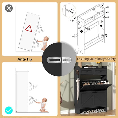 Thacuok Black Shoe Cabinet - Image 7