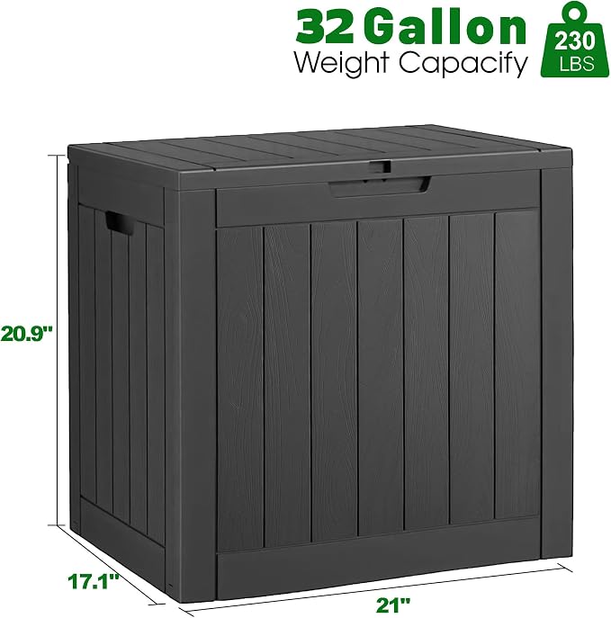 32 Gallon Deck Box Lockable Resin Indoor Outdoor Storage Box waterproof Outdoor - Image 7