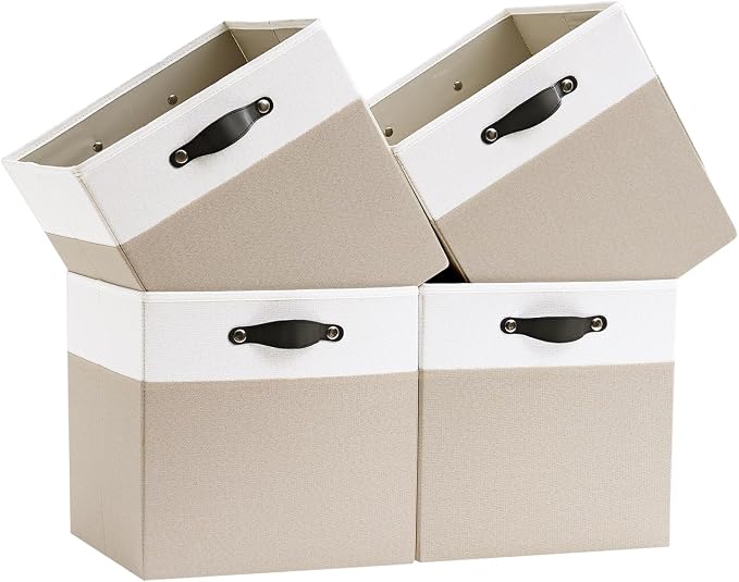 Storage Cube Bins | 7.7 oz/yd² Fabric Cubby Organizer Baskets by FABINADO