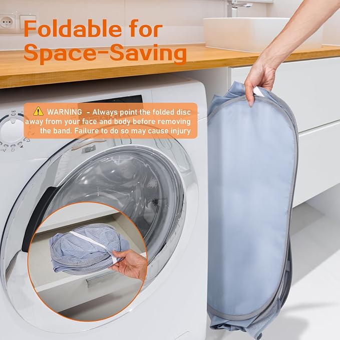 Durable Collapsible Foldable Pop Up Laundry Hamper, Sturdy 3 Compartments - Image 6
