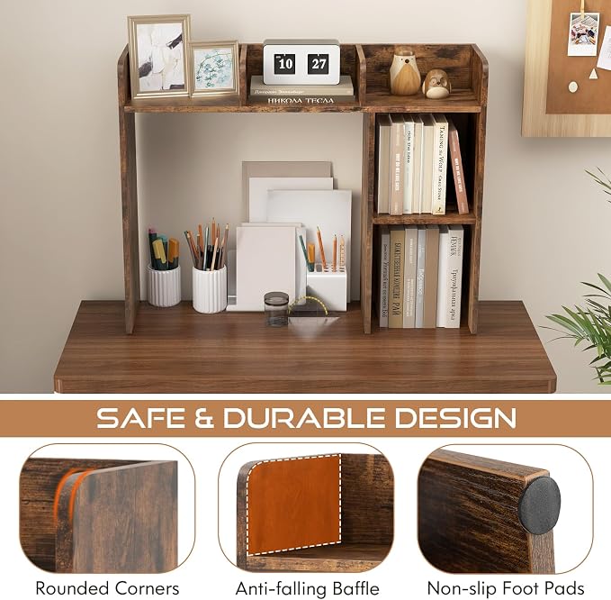 Tangkula Desktop Bookshelf, Countertop Storage Hutch - Image 6