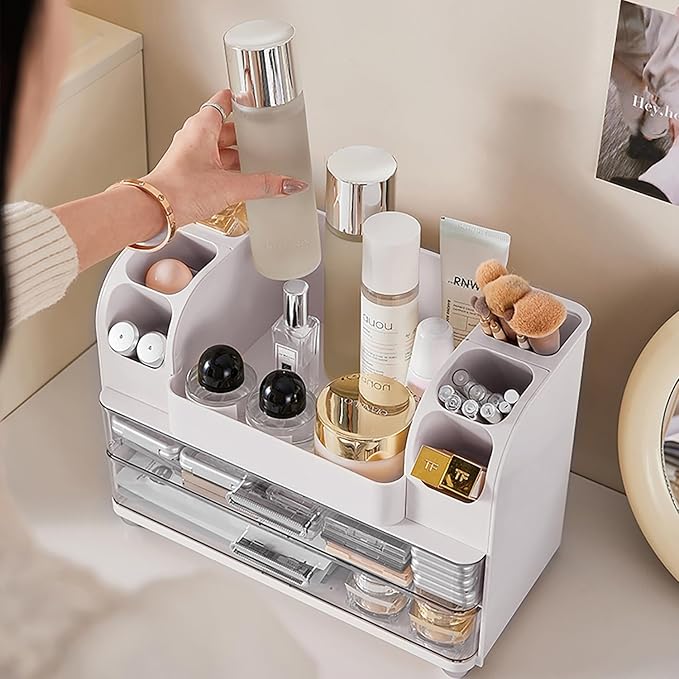 Makeup Organizer with Drawers for Vanity, Bathroom Countertop Organizer with - Image 4