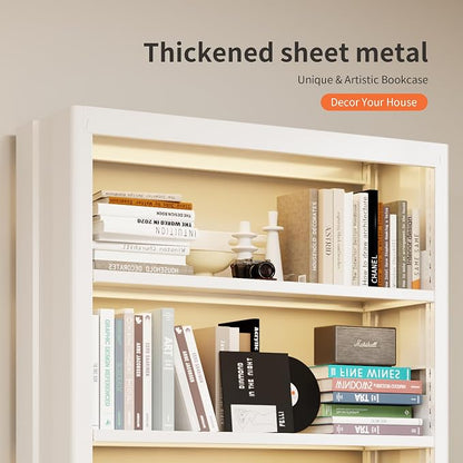 Heavy Duty Metal Bookshelf, 71” Tall 5-Tier Bookcase, Thickened 300LB Capacity - Image 5