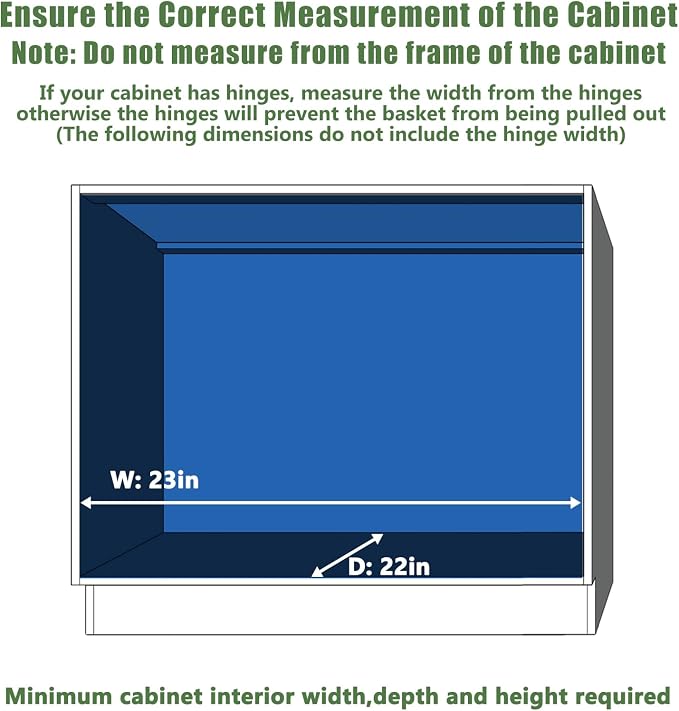 LOVMOR Pull Out Cabinet Organizer 22½" W x 21½" D, Kitchen Cabinet Pull Out - Image 4