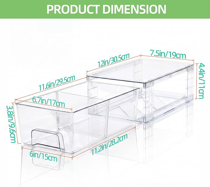 Small Stackable Clear Acrylic Storage Drawers - Image 3