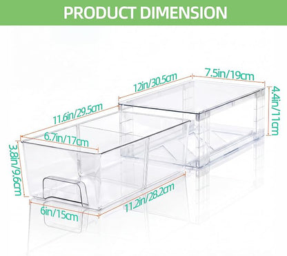 Small Stackable Clear Acrylic Storage Drawers - Image 3