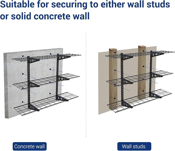 FLEXIMOUNTS 3 Tier 1x4ft Garage Storage Wall Shelving, 12x48inch per Shelf - Image 4