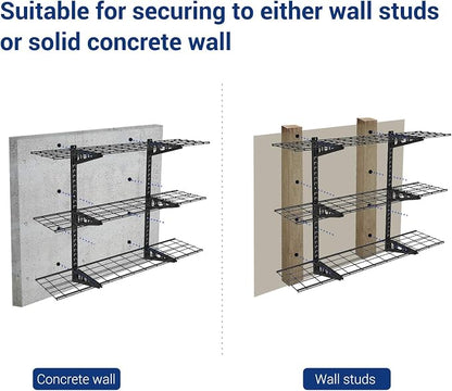 FLEXIMOUNTS 3 Tier 1x4ft Garage Storage Wall Shelving, 12x48inch per Shelf - Image 4