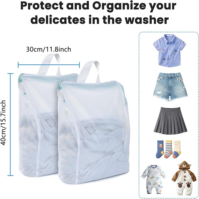 OTraki 12x16 Inch Mesh Laundry Bag 2 Pack Small Lingerie Bags - Image 7