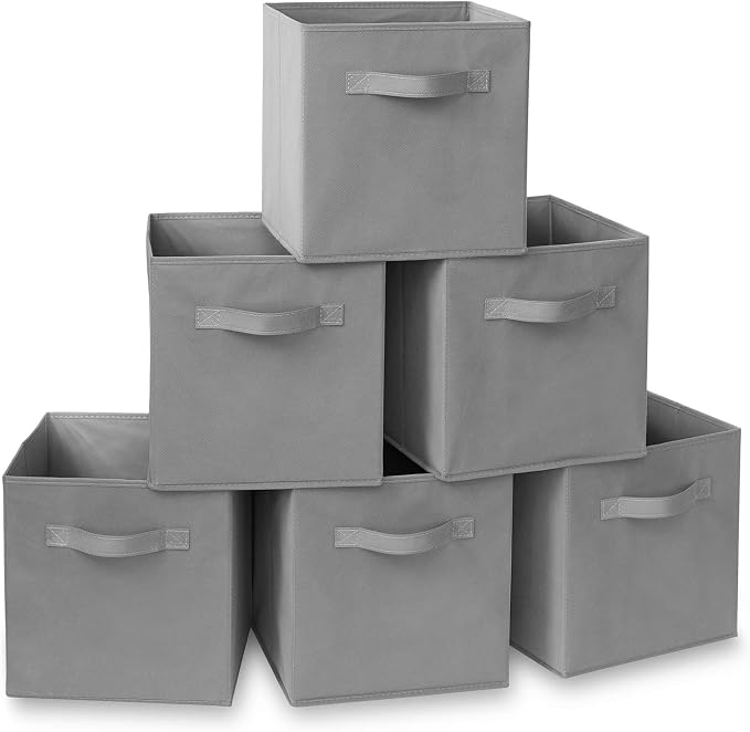 Casafield Set of 6 Collapsible Fabric Cube Storage Bins, Cubby Organizers & More by Casafield