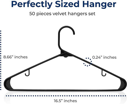 SereneLife 50 Pack Plastic Hangers, Space-Saving Closet Organizers, Durable and - Image 2