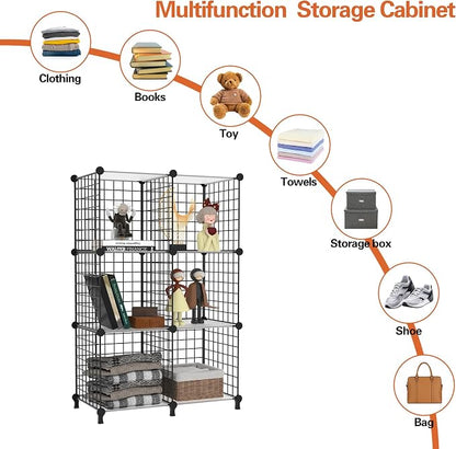 AWTATOS Wire 6 Cube Storage Organizer, Closet Storage Shelves Stackable | Metal - Image 6
