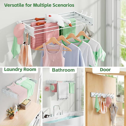 BAKON Clothes Drying Rack Wall Mounted 40", Laundry Clothes Drying Rack - Image 5
