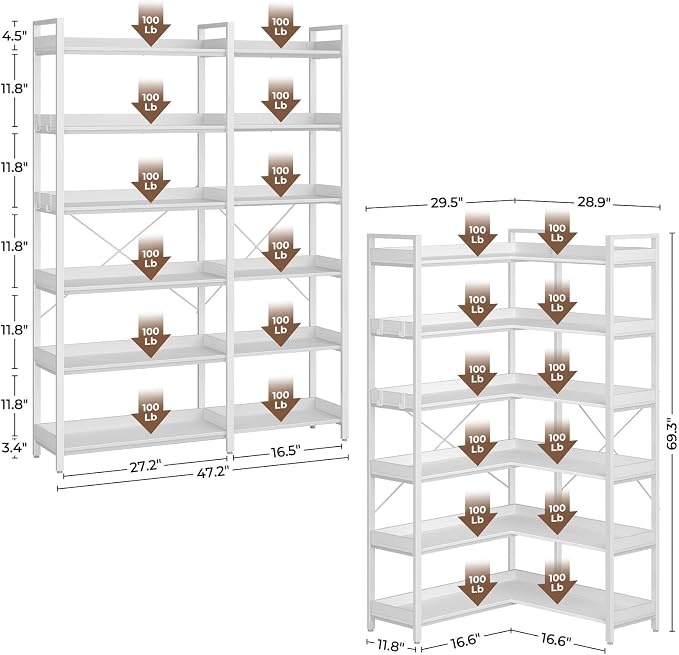 Rolanstar Bookshelf 6 Tier - Image 3